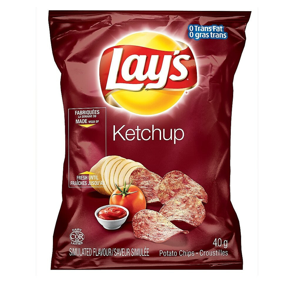 Lay's Potato Chips, Ketchup, 40g/1.41oz., 12 pack {Imported from Canada}