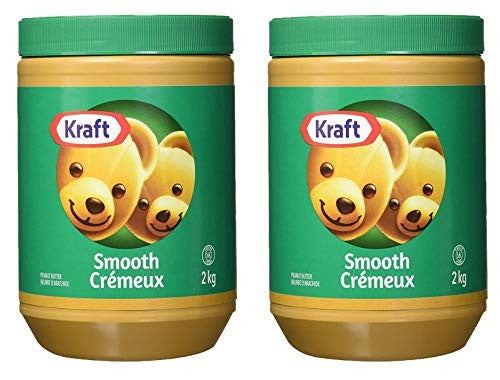 Kraft Peanut Butter Smooth, 2kg/4.4lbs. (2 Jars), {Imported from Canada}