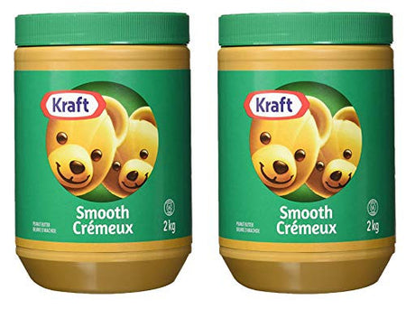 Kraft Peanut Butter Smooth, 2kg/4.4lbs. (2 Jars), {Imported from Canada}
