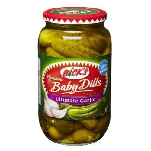 Bicks Premium Ultimate Garlic Baby Dills Pickles, 1L/33.81 fl.oz.{Imported from Canada}
