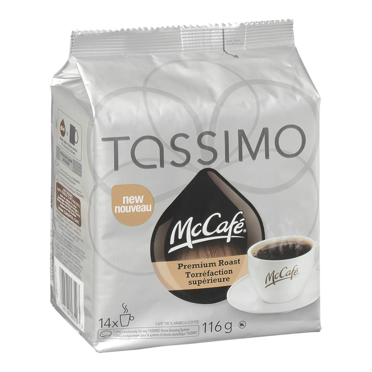 McCafé Premium Roast Medium Dark Tassimo T-Discs, 14 Ct {Imported from Canada}