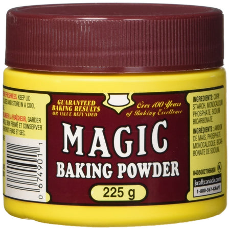 MAGIC Baking Powder, 24ct, 225g/7.9oz. Each, (Imported from Canada)