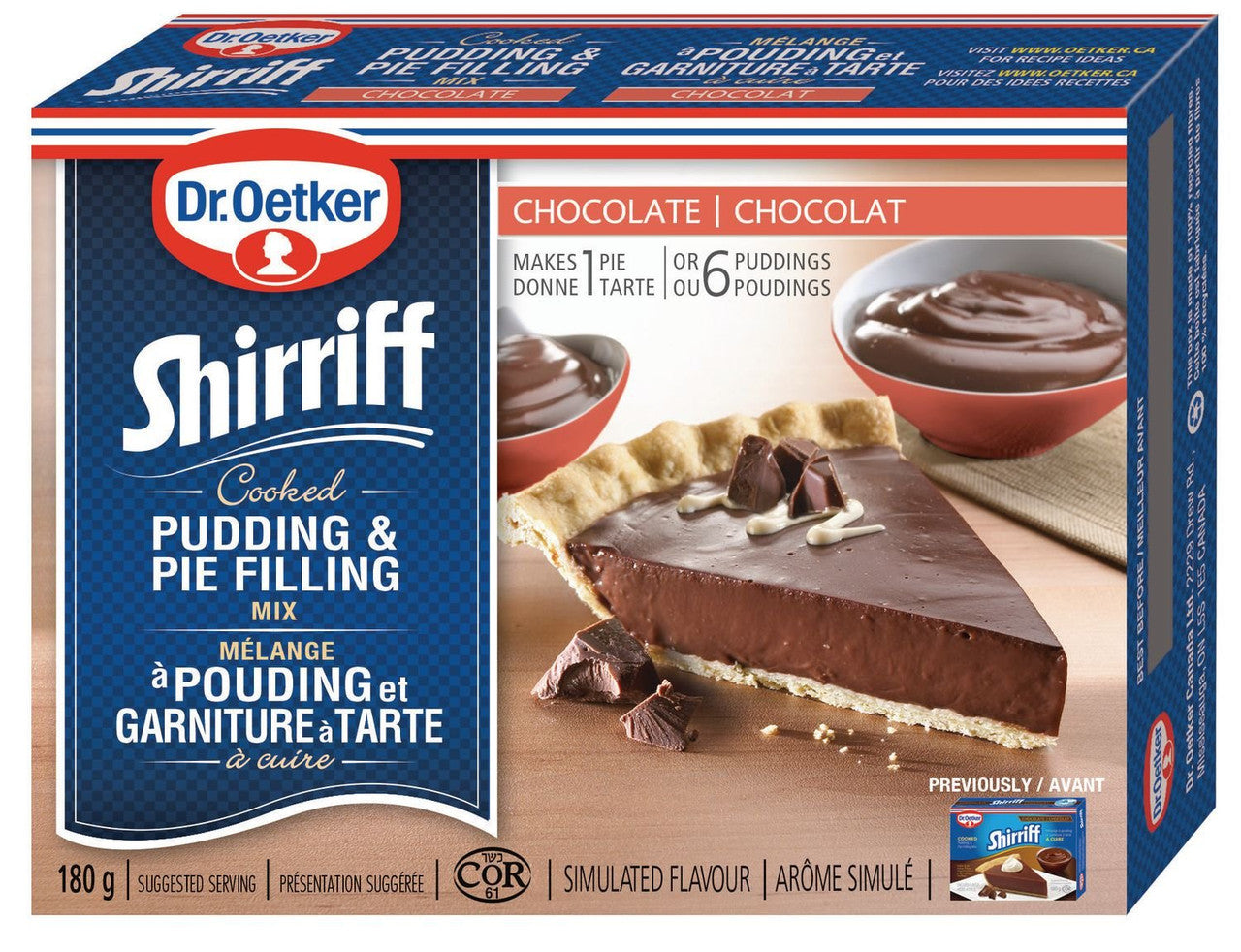 Dr. Oetker Shirriff Pudding/Pie Filling Mix Chocolate 180g{Imported from Canada]