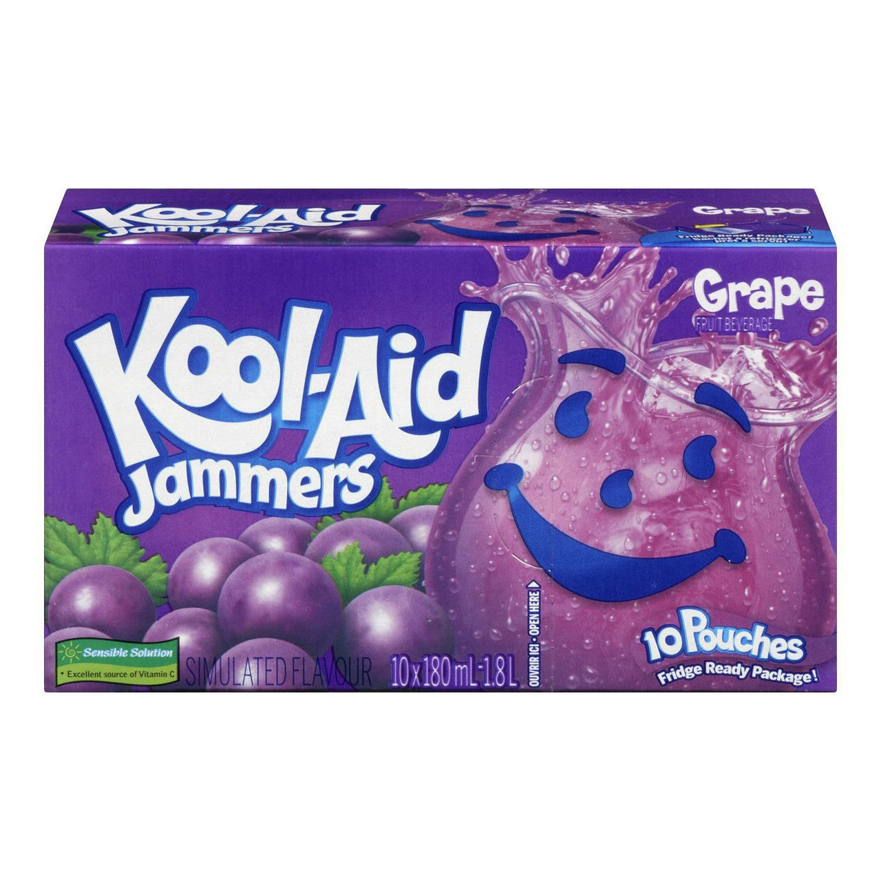 KOOL-AID Jammers Grape Juice, 10ct, 180ml, {Imported from Canada}