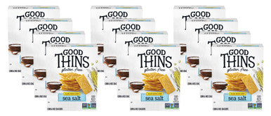 Good Thins Sea Salt Corn & Rice Snacks Gluten Free Crackers, 3.5 Oz - Pack  of 12