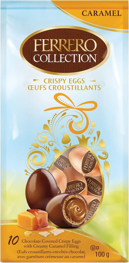 Ferrero Collection Crispy Easter Eggs With Caramel Filling, 100g/3.5 oz. - Front Of Bag