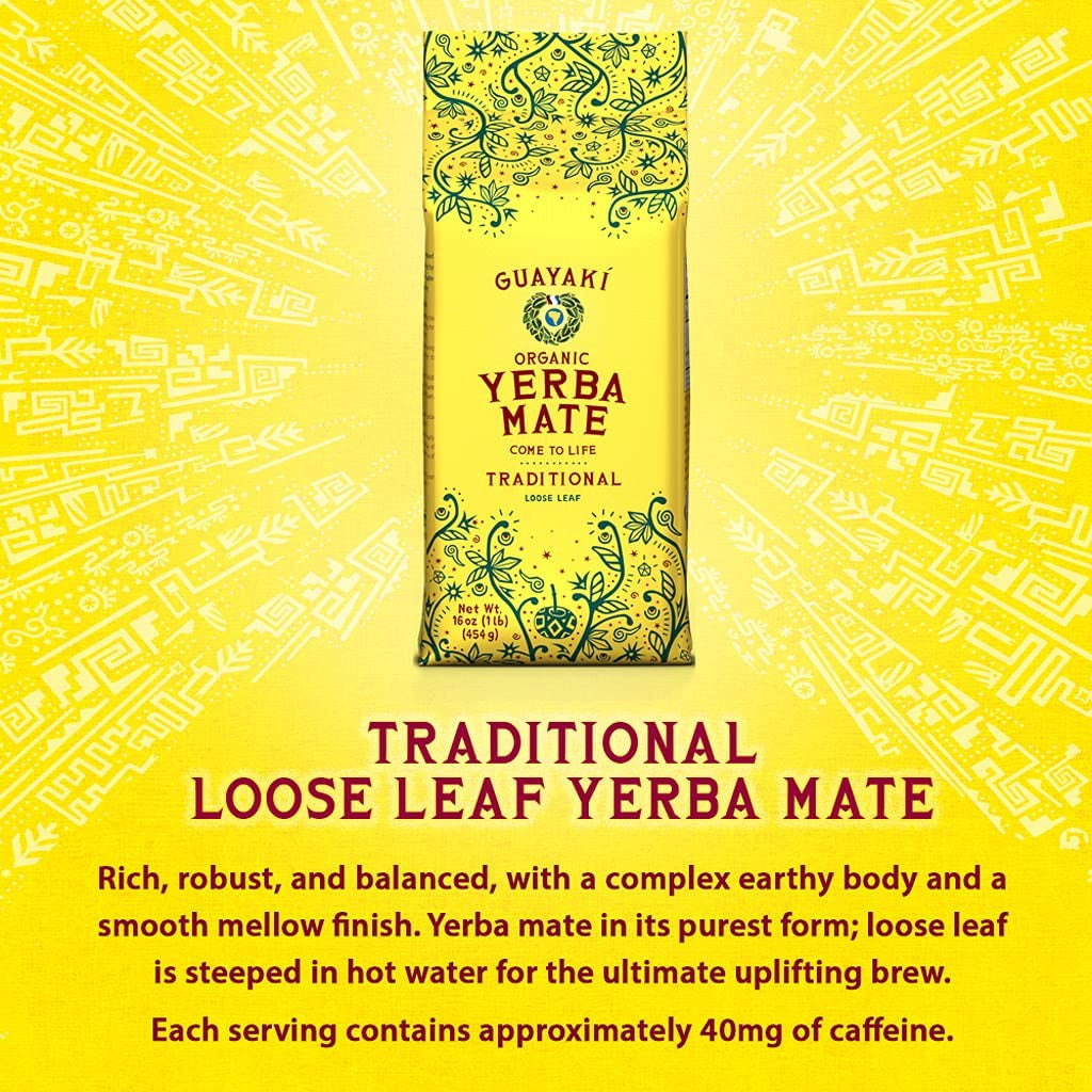 Guayaki Organic Yerba Mate Traditional Loose Leaf, 454g/1 lb., {Imported from Canada}