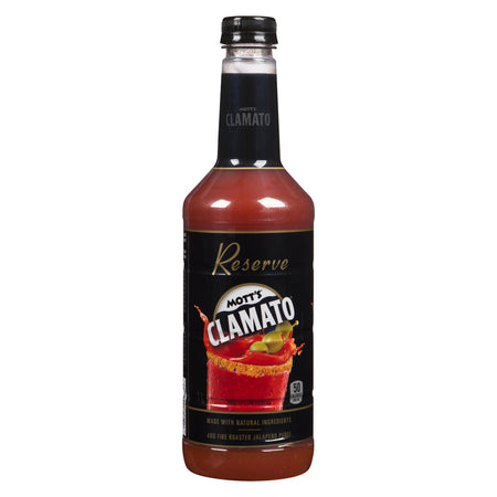 Mott's Clamato Reserve, Tomato Clam Caesar Cocktail, 1 L/35 fl.oz. Bottle {Imported from Canada}