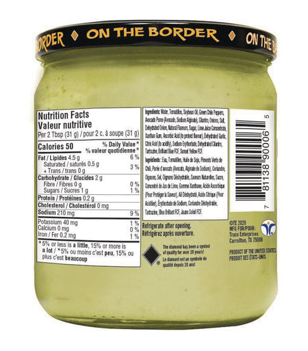 On The Border Guacamole Salsa, Medium, 425g/15 oz., {Imported from Canada}