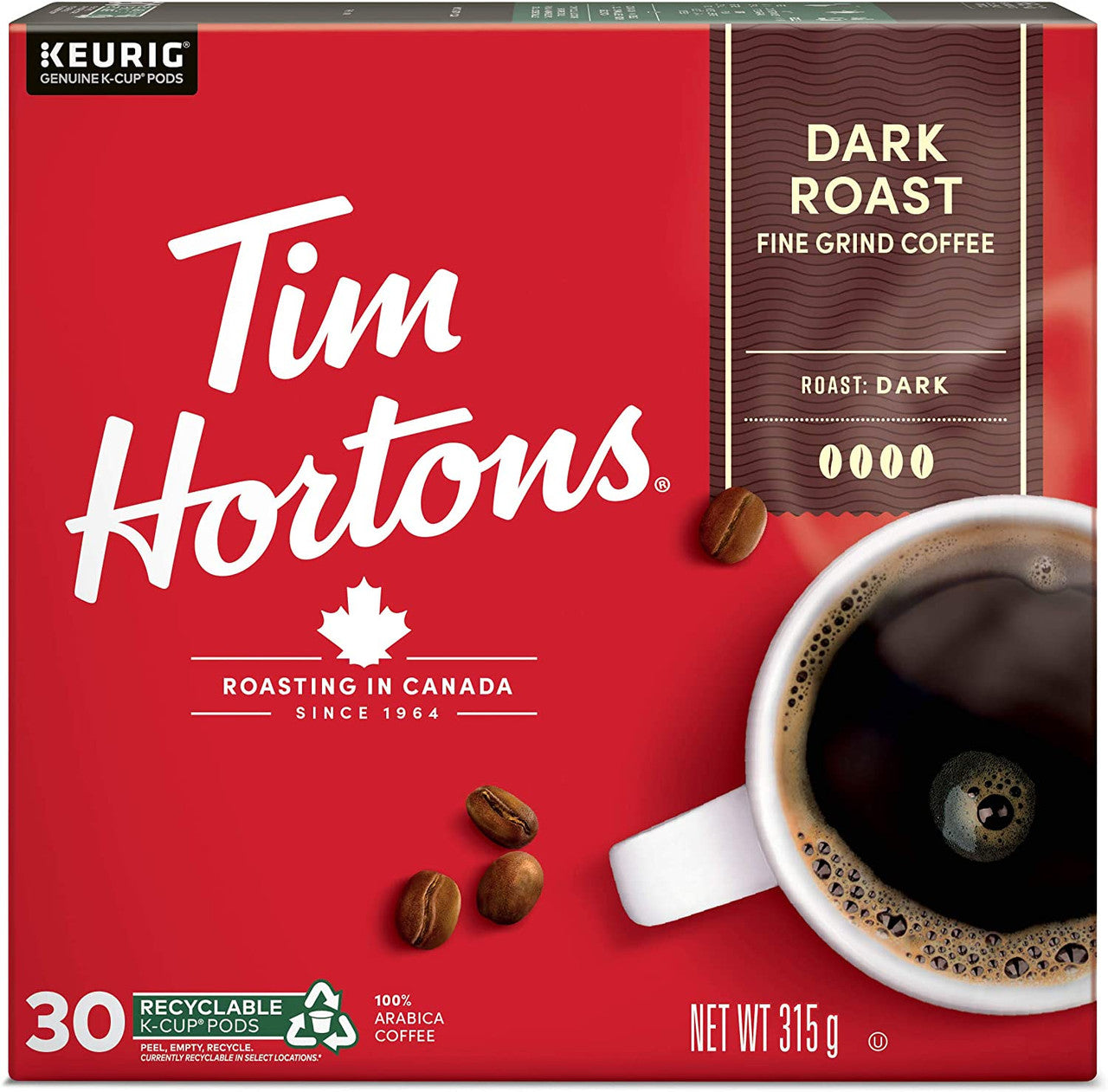 Keurig Tim Horton's Dark Roast K-Cup Pods, 30-pk {Imported from Canada}