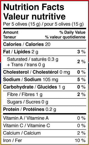 Unico Pitted Ripe Olives, 375ml/12.7 fl. oz., {Imported from Canada}