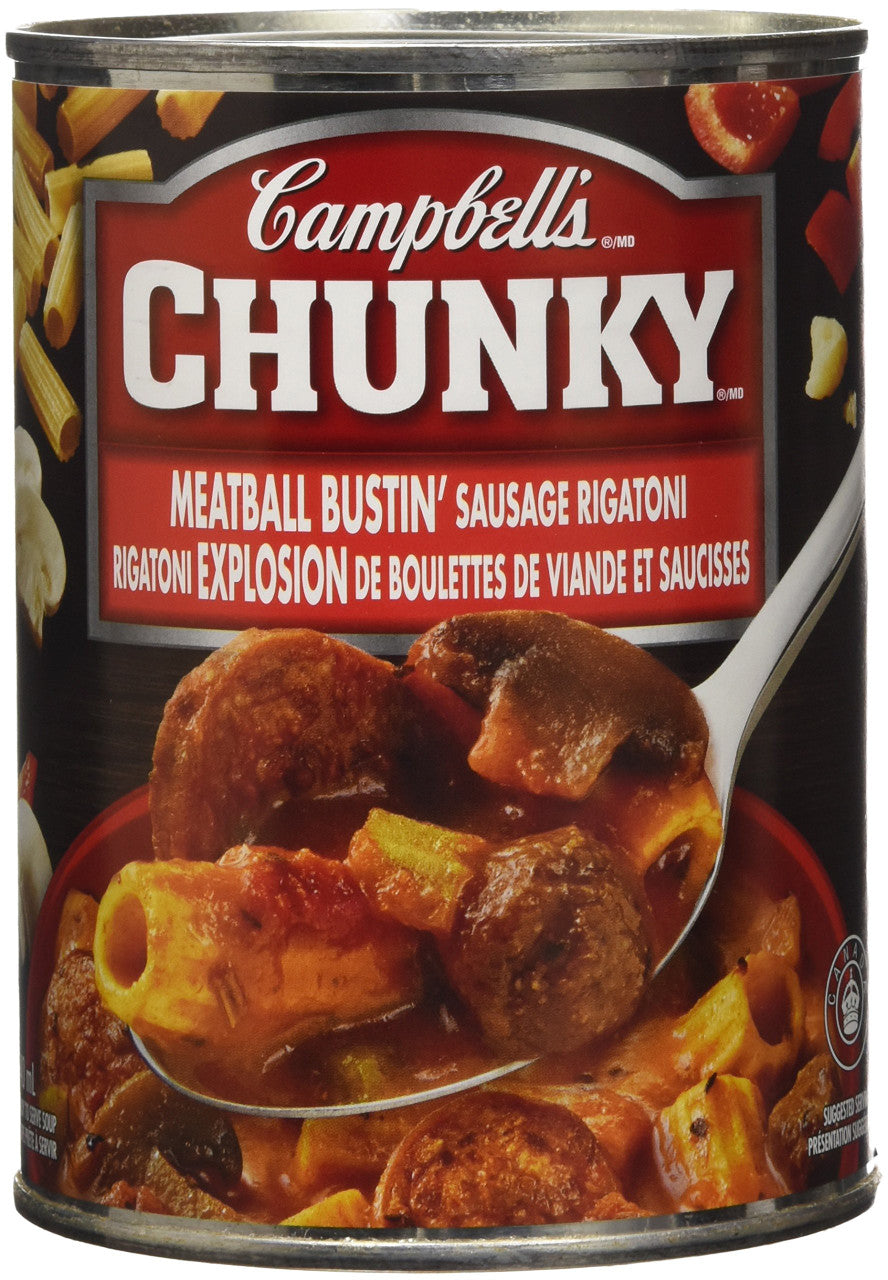Campbell's Chunky Meatball Bustin' Sausage Rigatoni, 540ml/18.3 oz., {Imported from Canada}