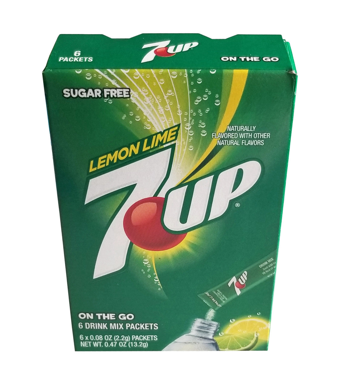 7Up Lemon Lime Sugar Free Drink Mix, 6 packets, 13.2g/0.5 oz. Box {Imported from Canada}