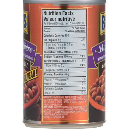 Bush's Best Maple Style Baked Beans/Quebec Maple Syrup 398ml/13.5oz., (12pk) (Imported from Canada)