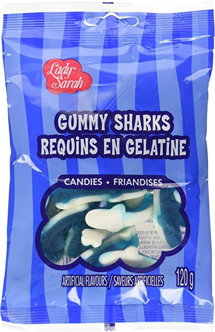 Lady Sarah Gummy Sharks, 120g/4.2 oz., {Imported from Canada}