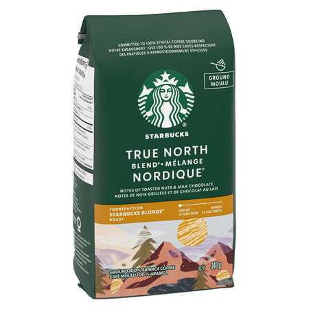 Starbucks True North Blend Blonde Roast Ground Coffee, 340g/12 oz. Bag {Imported from Canada}