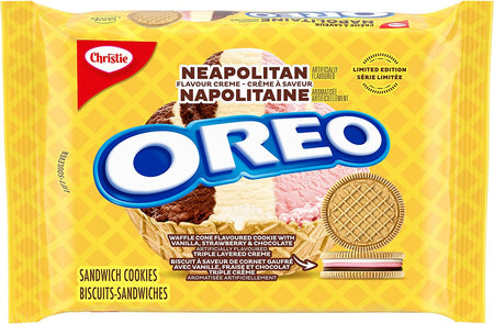 Oreo Neapolitan Flavor Crème Cookies, 374g/13.2 oz. {Imported from Canada}