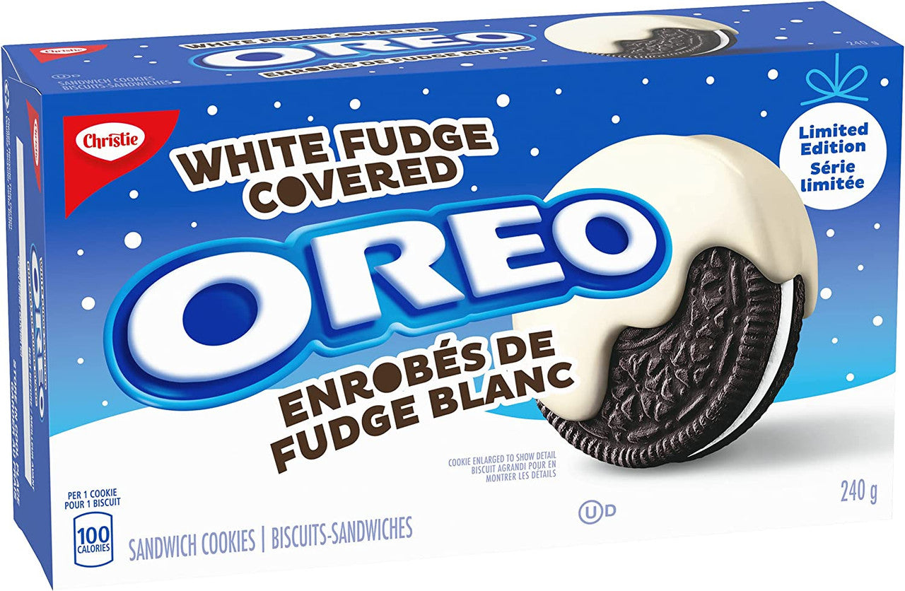 Christie White Fudge Covered Oreo Cookies, 240g/8.4 oz. {Imported from Canada}