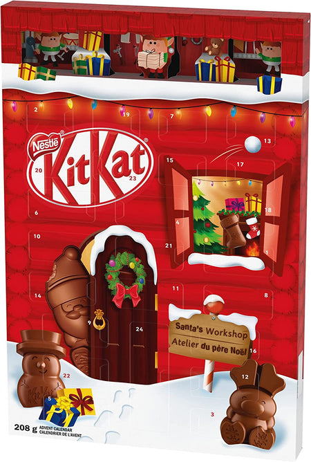 Nestle Kit Kat Christmas Holiday Chocolate Advent Calendar, 208g/7.3 oz. Box {Imported from Canada}