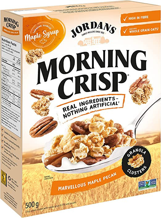 Jordans Morning Crisp Cereal, Marvellous Maple Pecan, 500g/17.5 oz. Box(Imported from Canada)