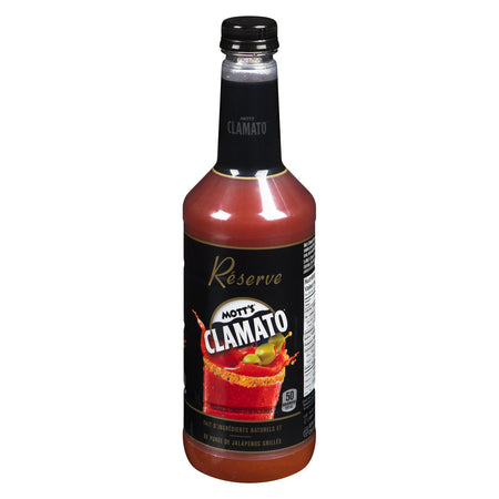 Mott's Clamato Reserve, Tomato Clam Caesar Cocktail, 1 L/35 fl.oz. Bottle {Imported from Canada}