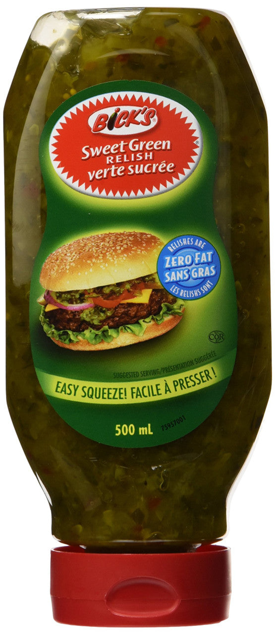 Bick's Squeeze Sweet Green Relish 500ml/15.90oz {Imported from Canada}