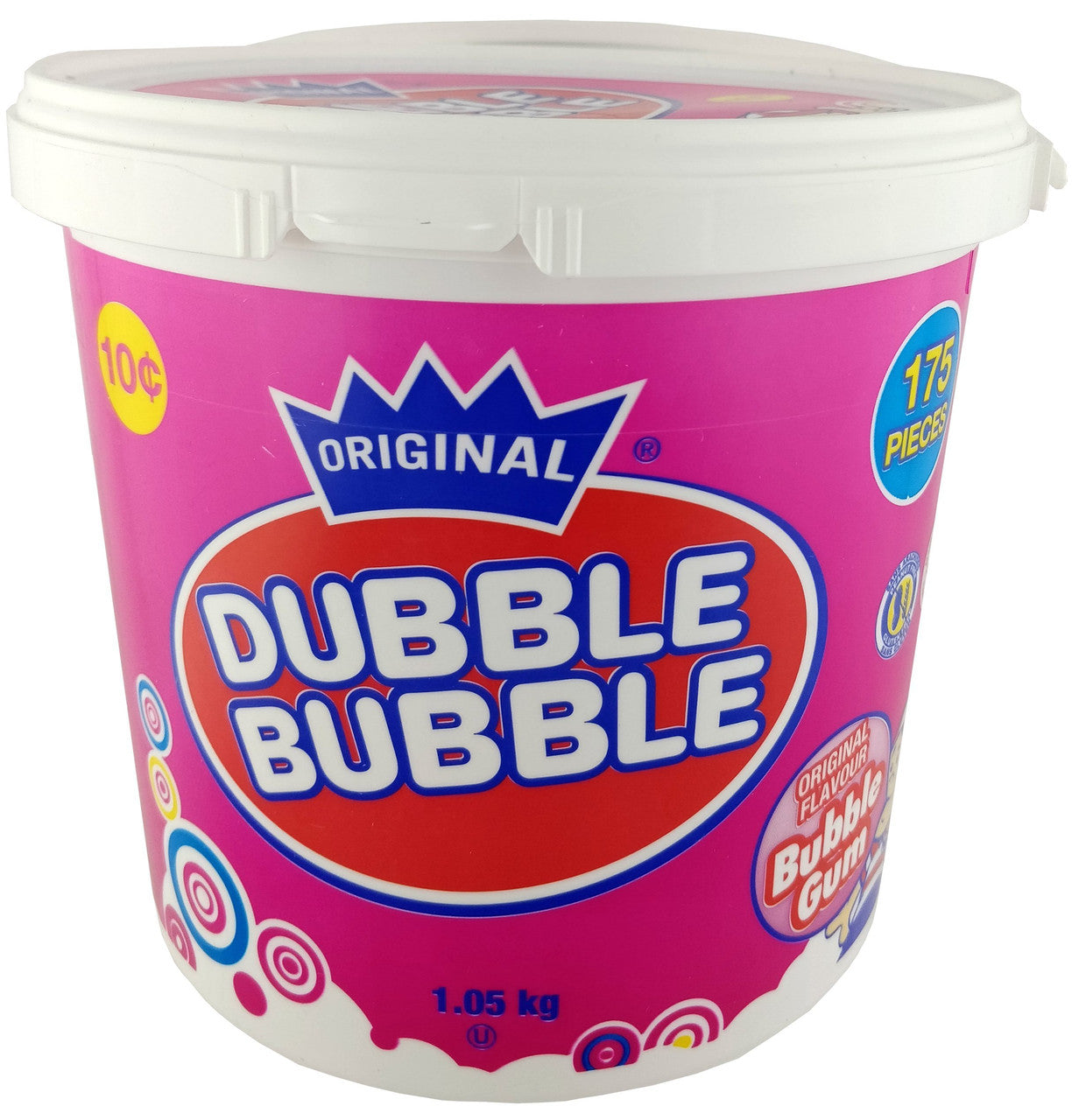 Dubble Bubble Original Flavour Bubble Gum 1.05kg/2.3lbs., 175 count, {Imported from Canada}