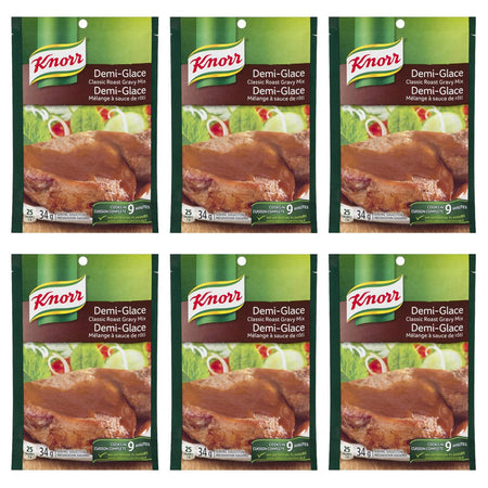 Knorr Classic Roast Gravy Mix, Demi-Glace, 34g/1.2oz., (6 Pack) {Imported from Canada}