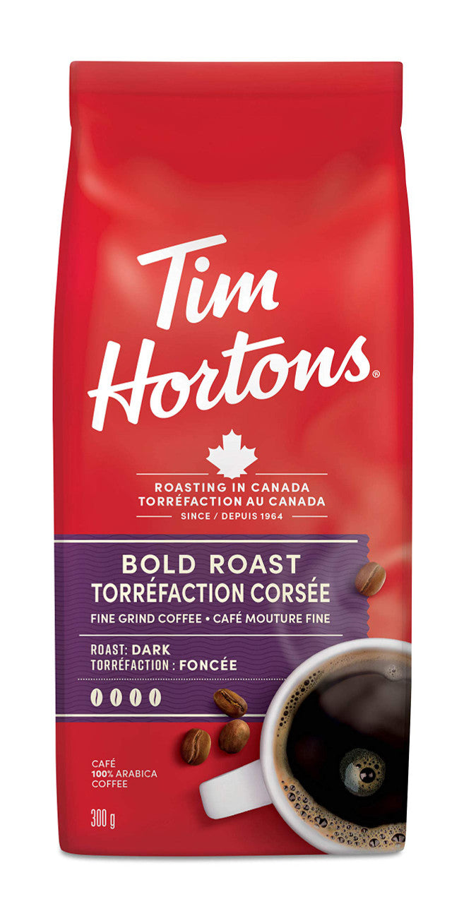 Tim Hortons, Bold Roast Coffee, 300g/10.6oz., {Imported from Canada}