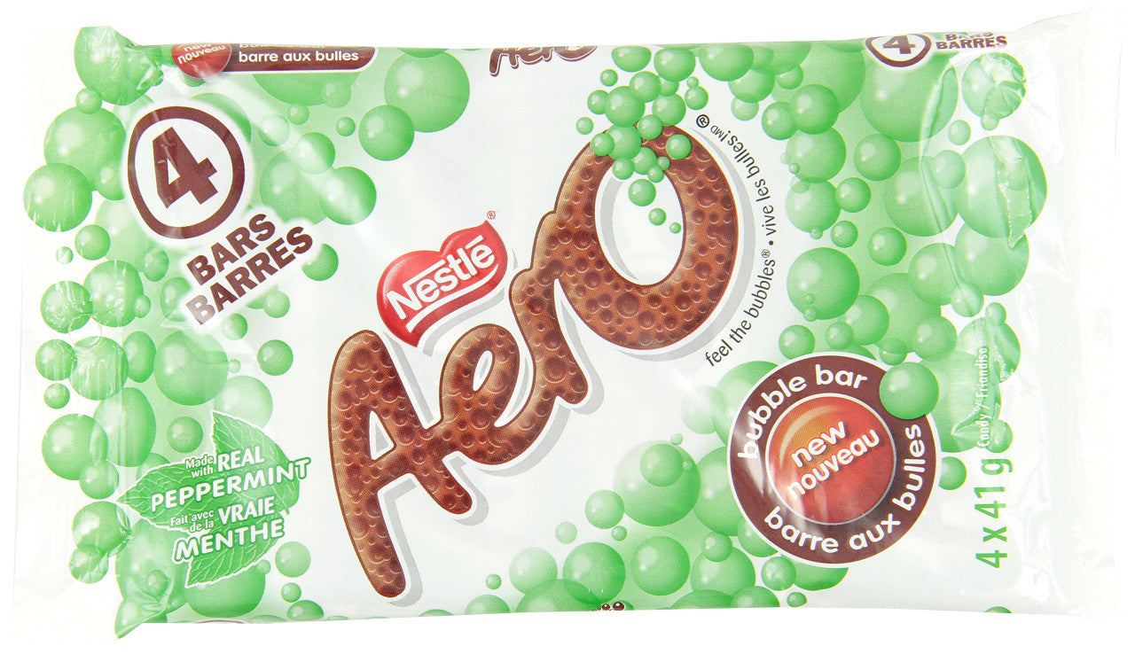 AERO Peppermint Bar, 4 x 41g (Pack of 4 bars) {Imported from Canada}