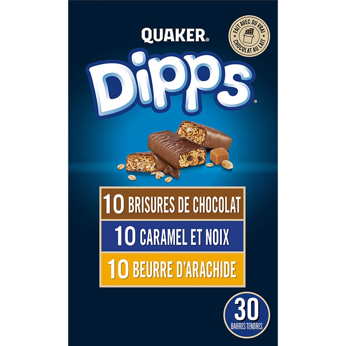 Dipps TRIPLE PLAY CLUB PACK (935g/33 oz.), 30ct Snack Bars {Imported from Canada}
