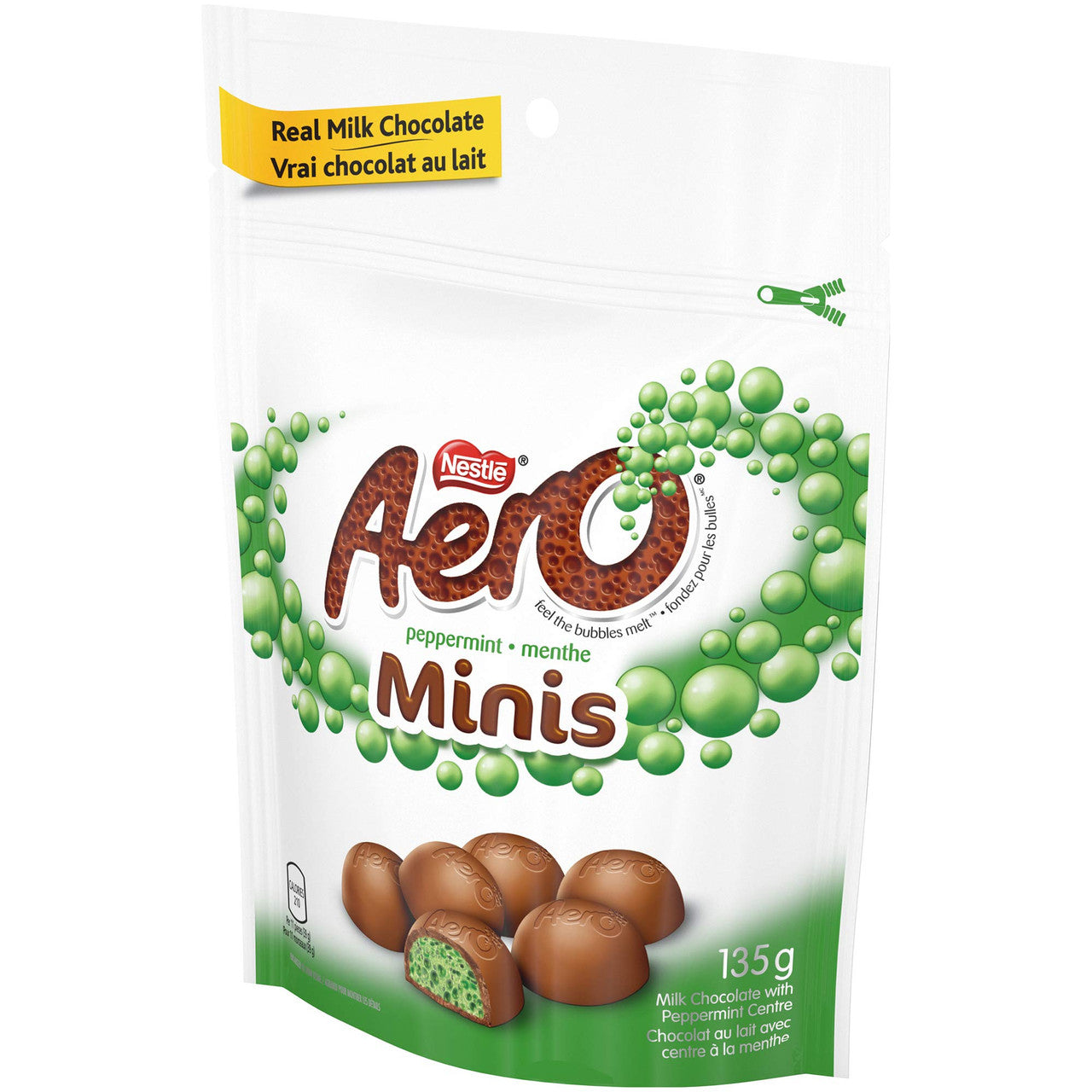 AERO Peppermint Bubbles Milk Chocolate Minis, 135g/4.8oz., {Imported from Canada}