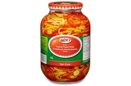 Bick's Pickled Hot Banana Pepper rings 4L/1.1 Gallon Jar {Imported from Canada}