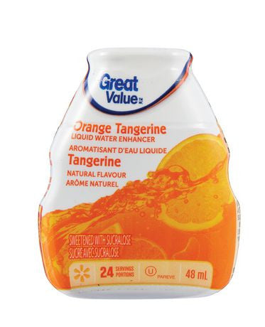 Great Value Orange Tangerine Liquid Water Enhancer 48ml, 24 servings, (Imported from Canada)