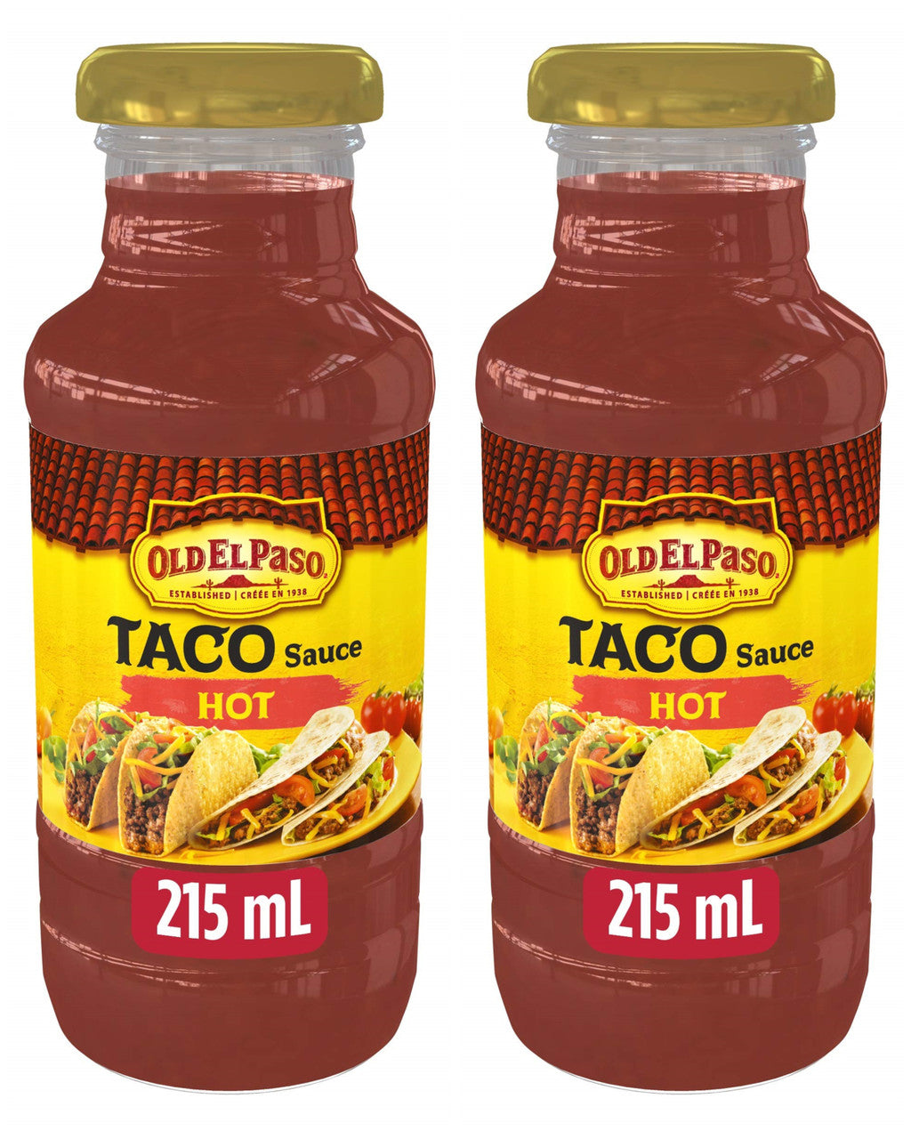 Old El Paso Taco Hot Sauce, 215ml/7.3 fl oz., (2 Pack) {Imported from Canada}