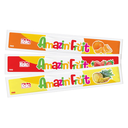 Kisko Fruit Freezies, picture of  3 bars, individual colors