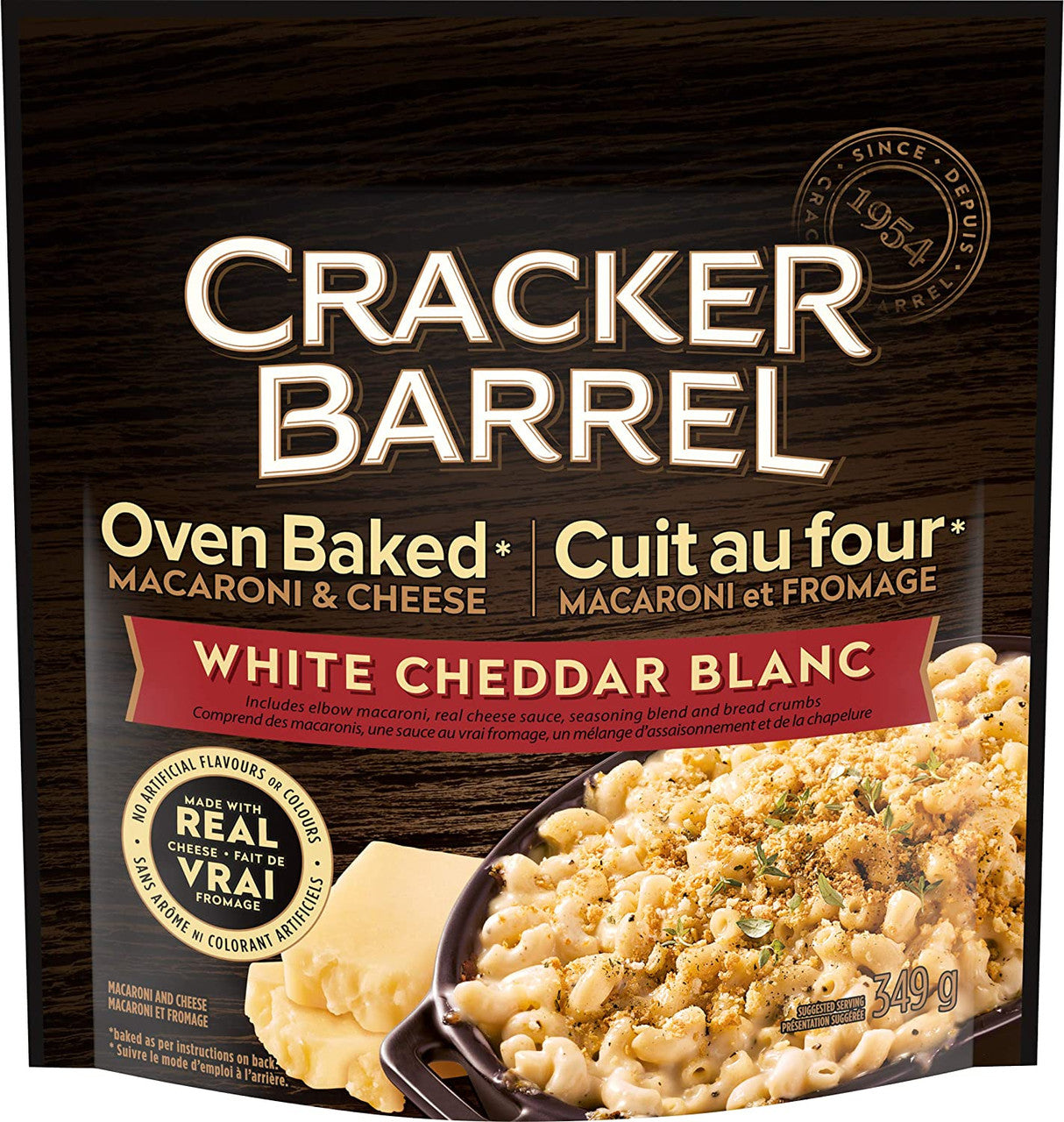 Cracker Barrel Oven Baked Macaroni & Cheese, White Cheddar Cheese, 349g/12 oz. Bag {Imported from Canada}