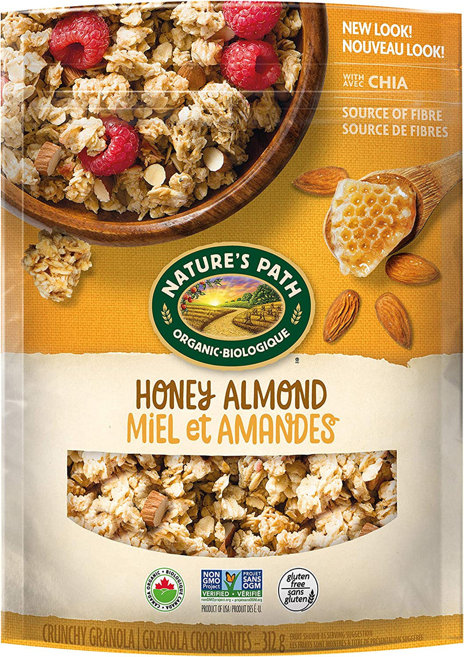 Nature's Path Organic Honey Almond with Chia Seeds Granola, 312g/10.9 oz. Bag {Imported from Canada}