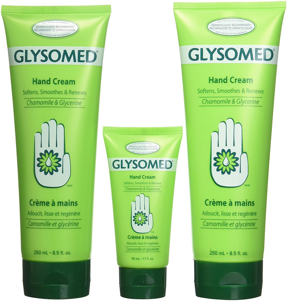 Glysomed Hand Cream Combo Pack, 8.5 Fl Oz (2 Count) + 1.7 Fl Oz (1 Count)