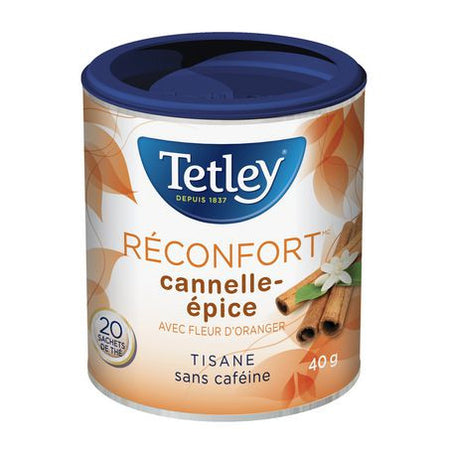 Tetley Warmth Herbal Tea, Cinnamon Spice/Orange Blossom, 20ct, 40g/1.4oz. (Imported from Canada)