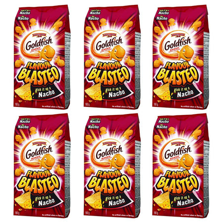 Pepperidge Farm, Goldfish, Flavour Blasted Baked Nacho Crackers, 180g/6.3oz, 6-Pack (Imported from Canada)
