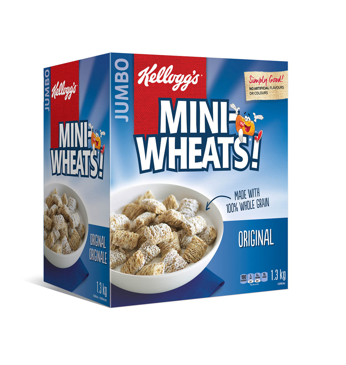 Kellogg's Mini-Wheats Cereal Jumbo Size 1.3kg/2.9lbs., {Imported from Canada}}