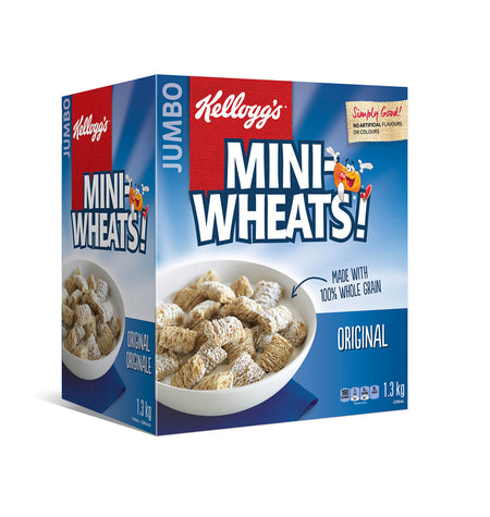 Kellogg's Mini-Wheats Cereal Jumbo Size 1.3kg/2.9lbs., {Imported from Canada}}