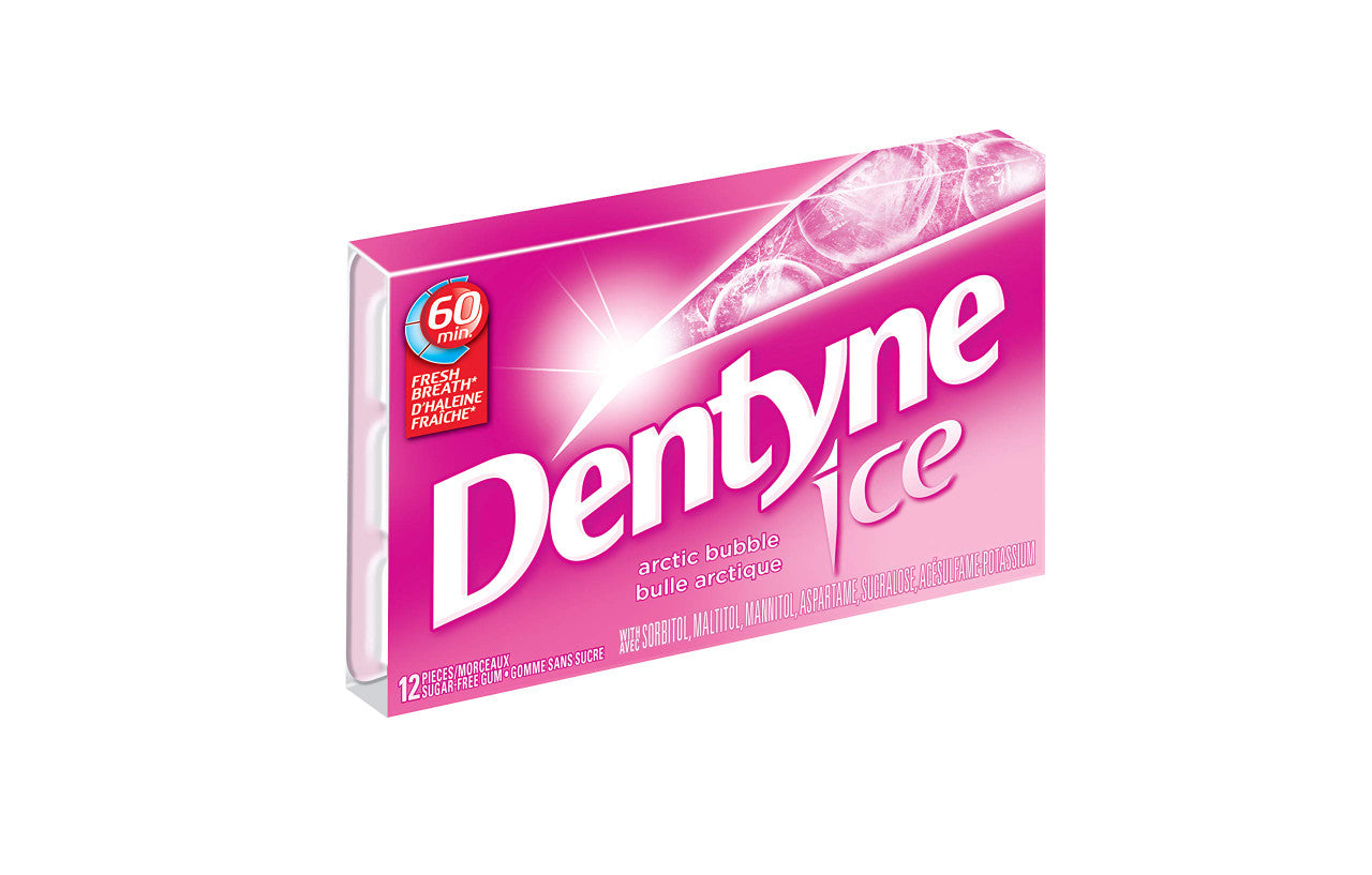 Dentyne Ice, Arctic Bubble Sugar Free Pellet Gum - 12x12/144ct {Canadian}