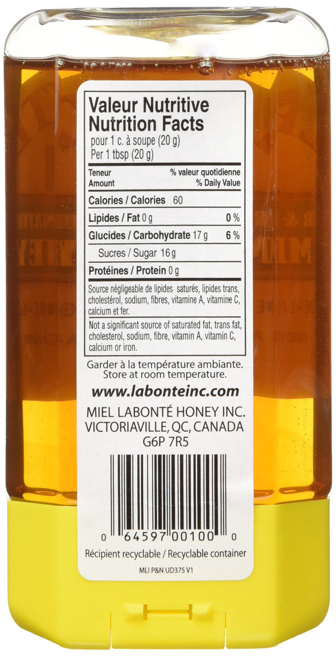 Labonte Pure and Natural Liquid Honey, 375g/13.2oz., {Imported from Canada}