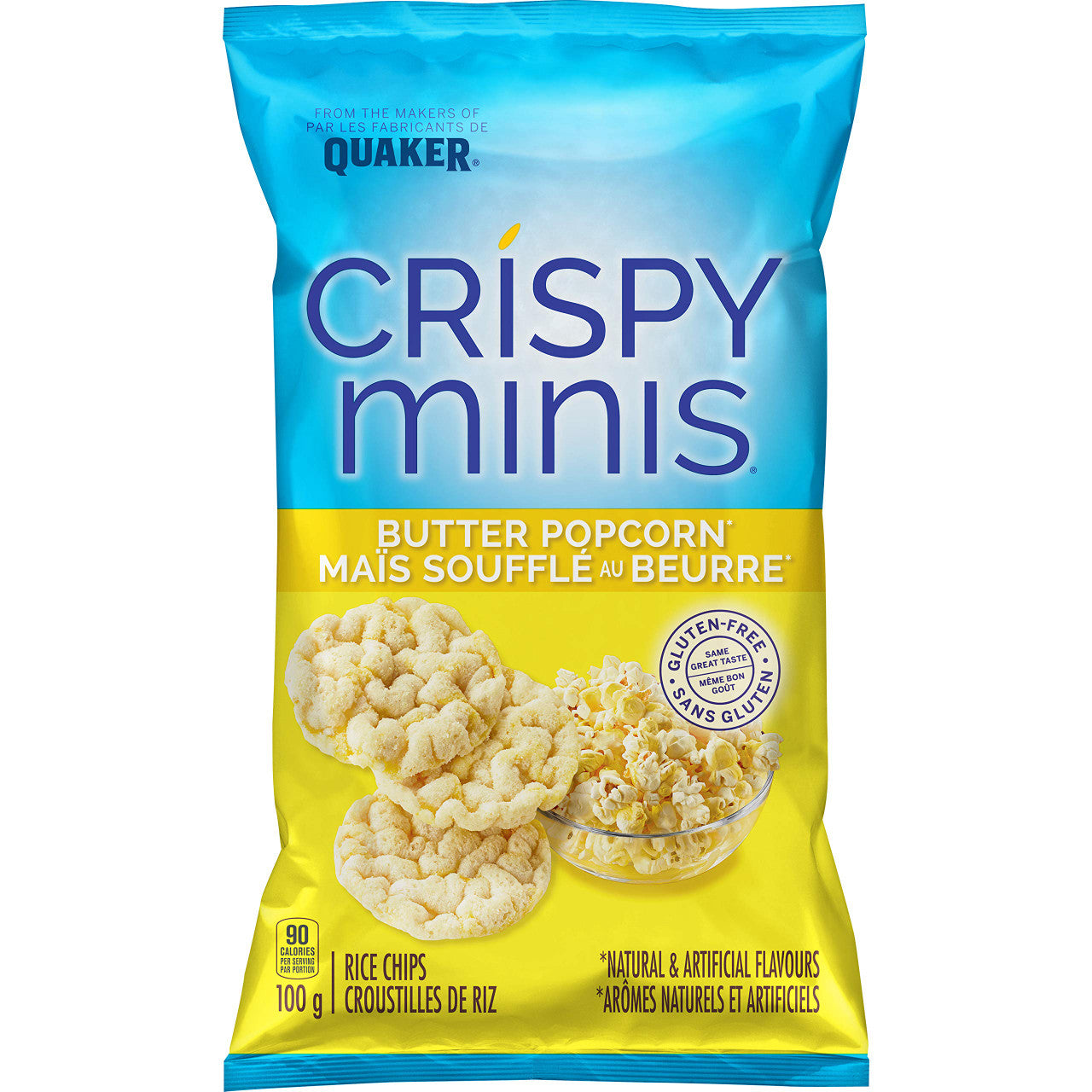 Quaker Crispy Minis Butter Popcorn 100g/3.5 oz., (12pk) {Imported from Canada}