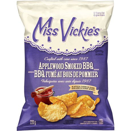 Miss Vickie's Kettle Cooked Applewood Smoked BBQ Potato Chips 220g {Canadian}