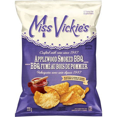 Miss Vickie's Kettle Cooked Applewood Smoked BBQ Potato Chips 220g {Canadian}