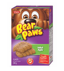 Dare Bear Paws Baked Apple Soft Snack Cookies, 240g/8.5oz, (Imported from Canada)