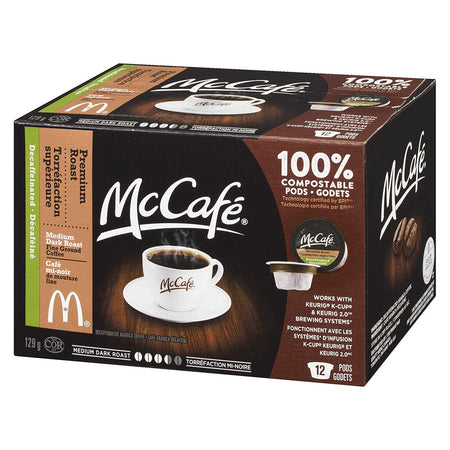 McCafé Premium Roast Decaffeinated Coffee Keurig K-Cup Pods, 72 Pods (6 Boxes of 12 Pods) {Imported from Canada}
